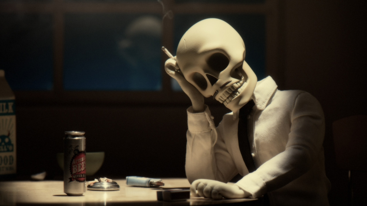 The Death, Dad & Son backdrop