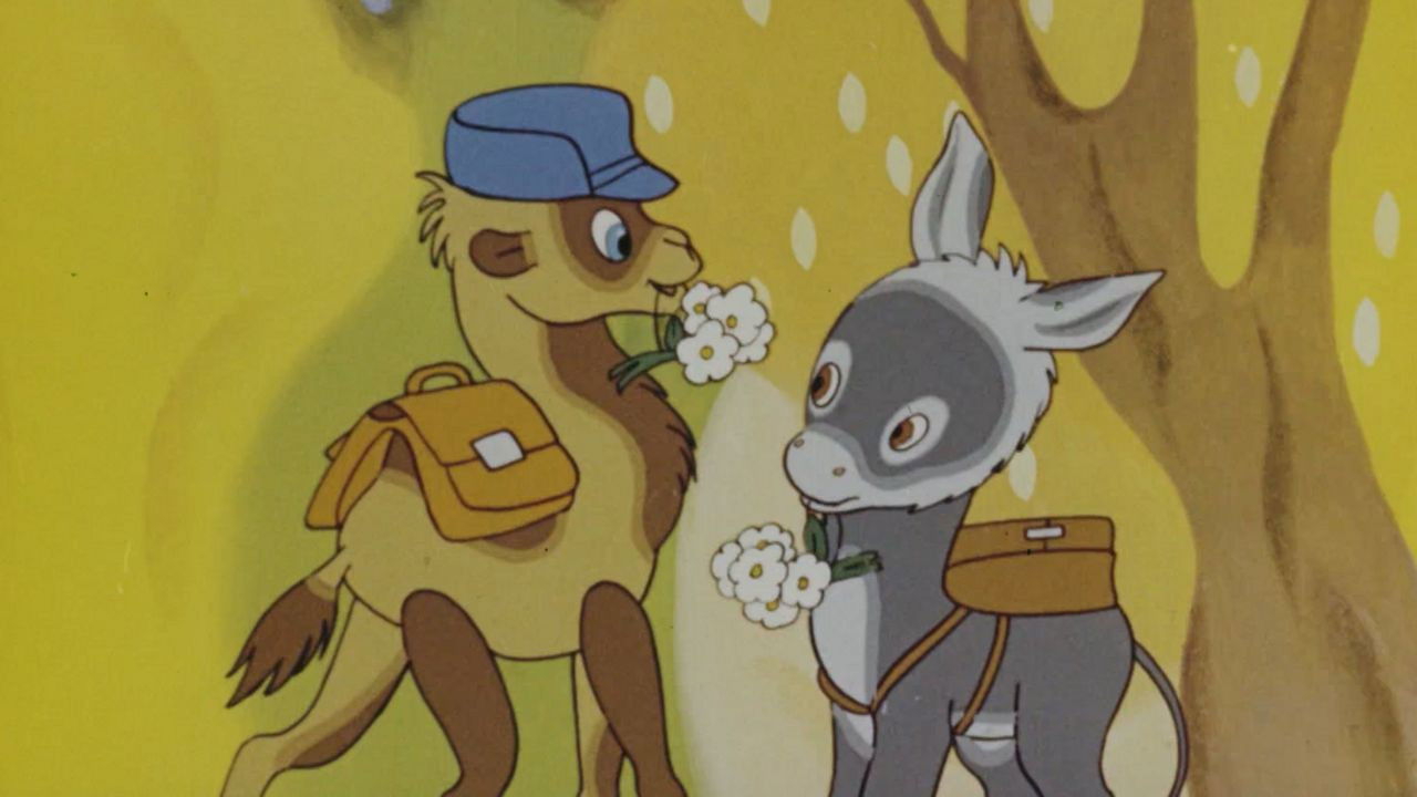 How the Little Camel and the Little Donkey Went to School backdrop