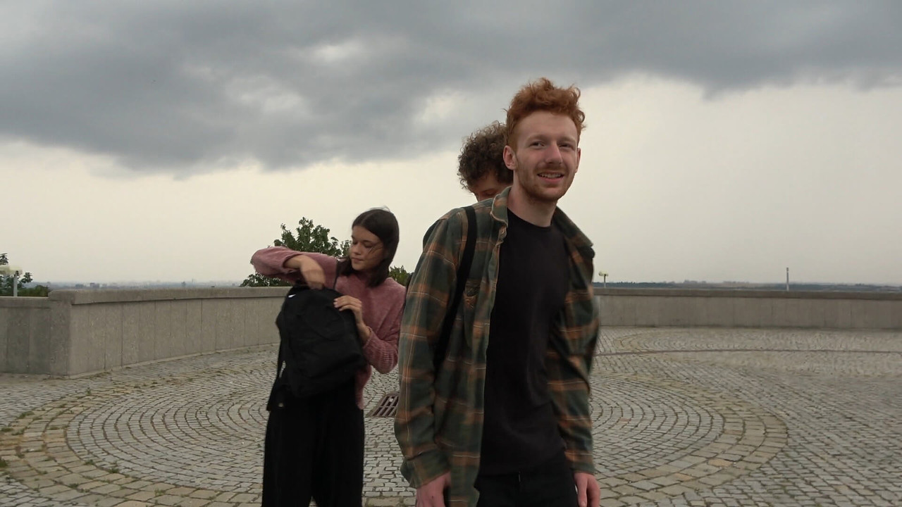 Preparations for Film T backdrop