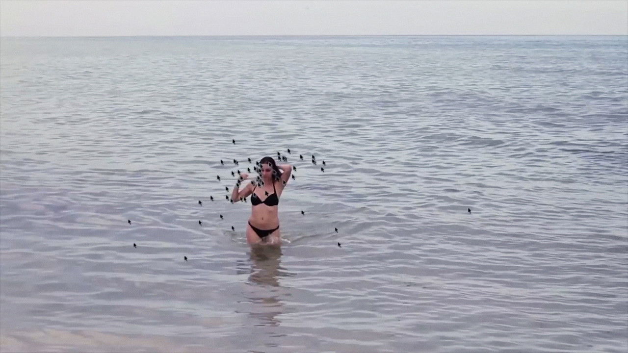 Hot Beach Babe Aims to Please backdrop