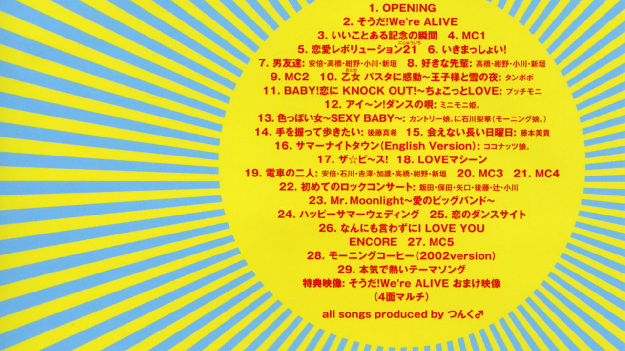 Morning Musume. 2002 Spring "LOVE IS ALIVE!" at Saitama Super Arena backdrop