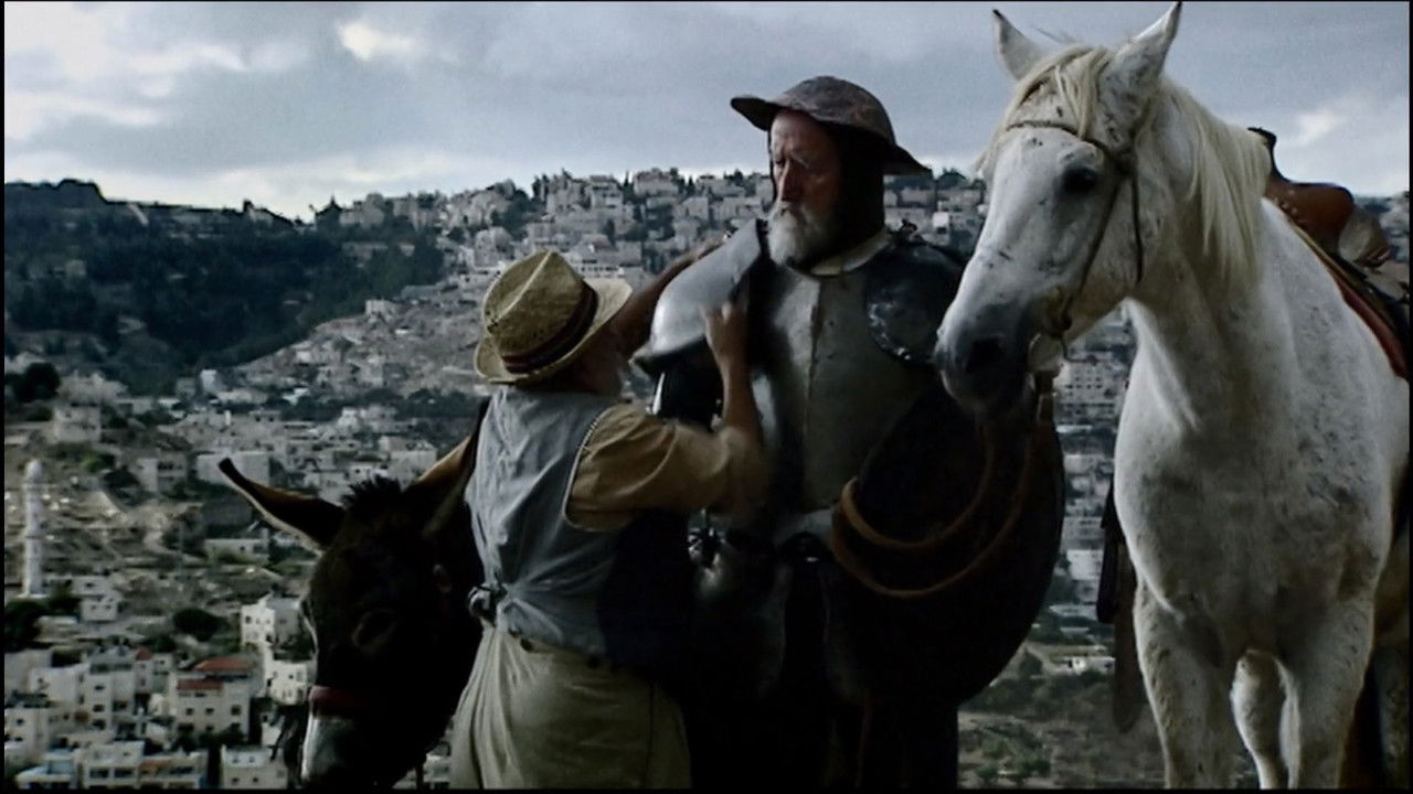 Don Quixote in Jerusalem backdrop