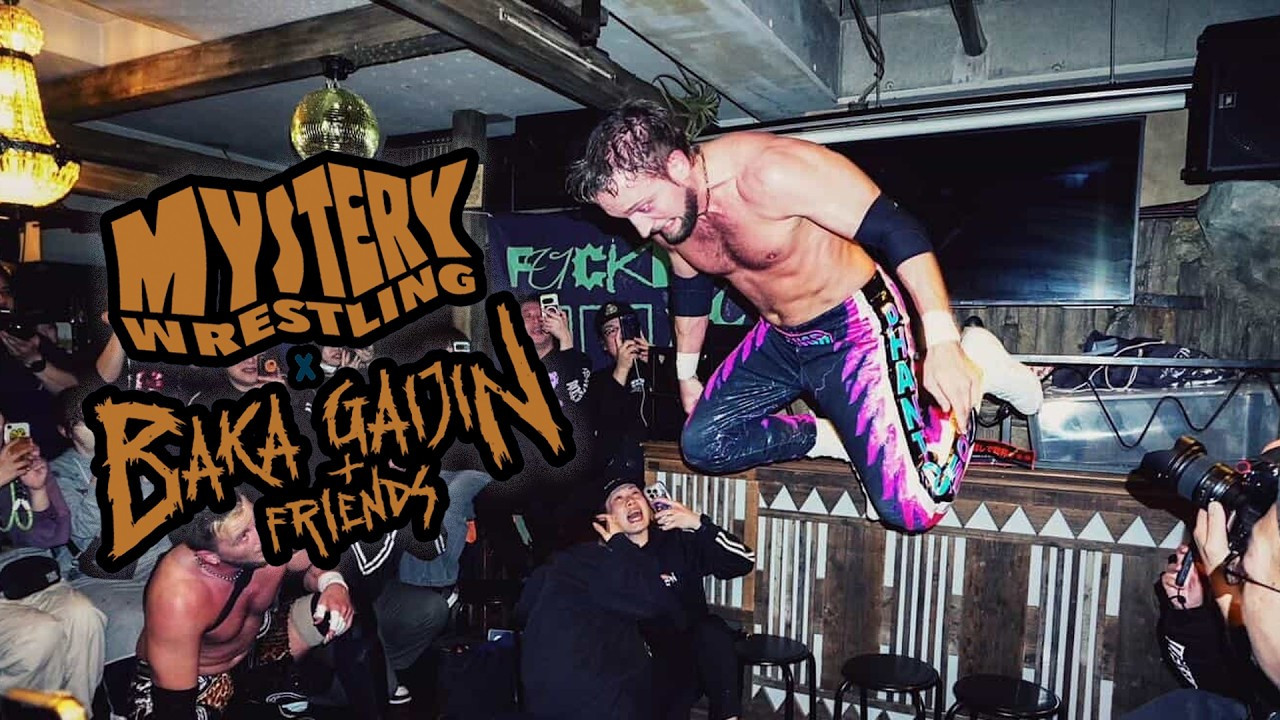Mystery Wrestling x Baka Gaijin backdrop