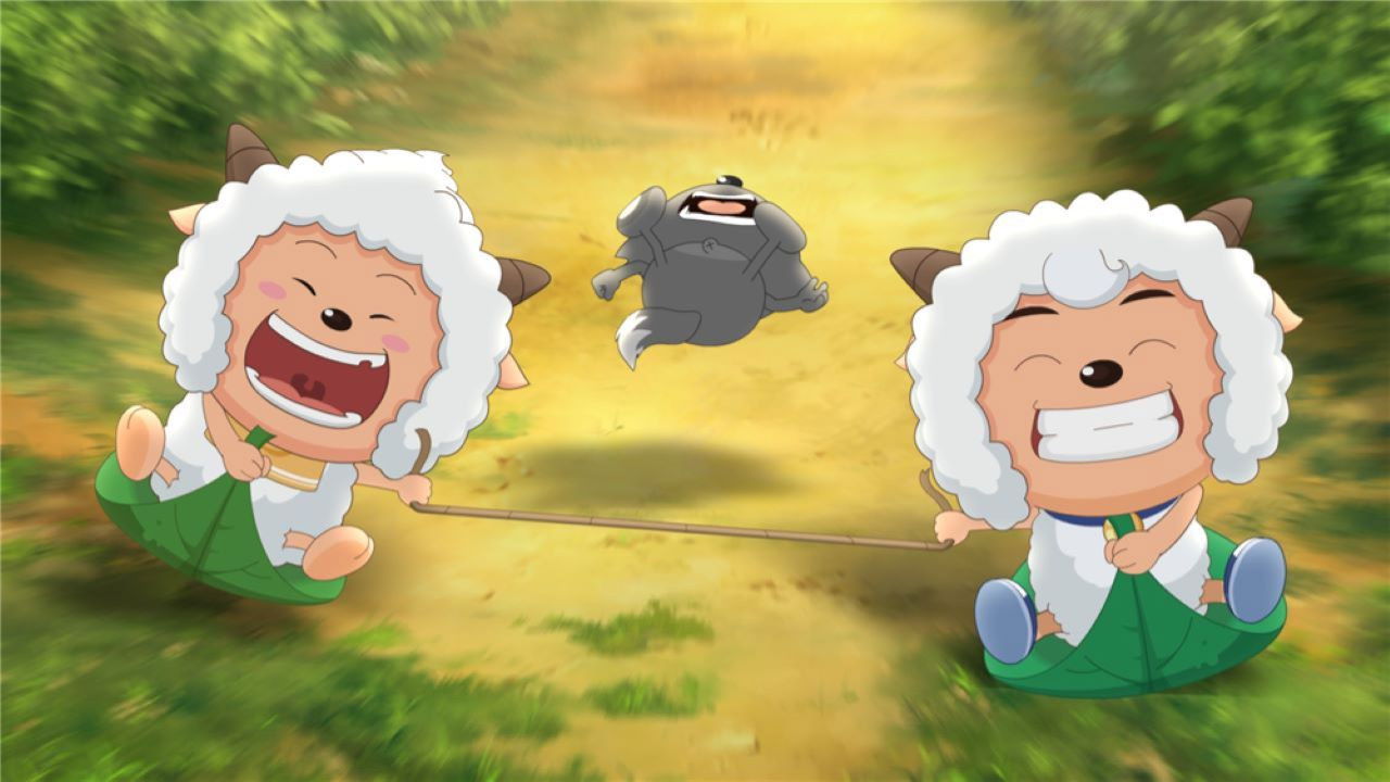 Pleasant Goat and Big Big Wolf Amazing Pleasant Goat backdrop