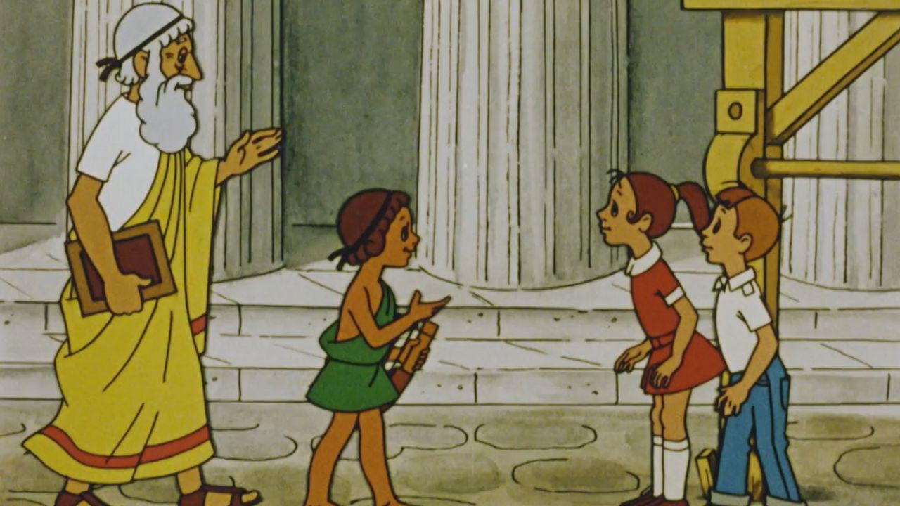 Kolya, Olya and Archimedes backdrop