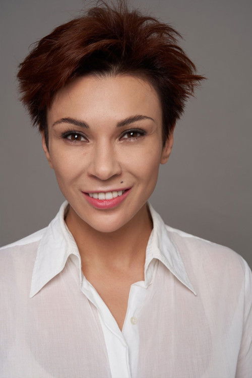 Gulnara Nizhinskaya as beautiful woman on the balcony