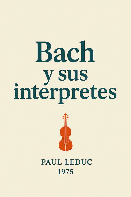 Bach and his Interpreters poster