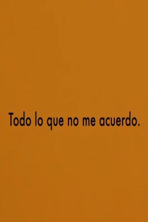 Todo lo que no me acuerdo poster