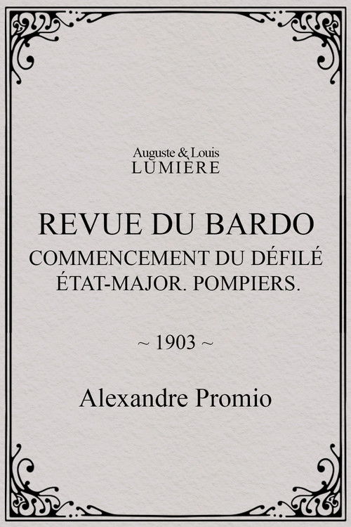 Revue du Bardo : commencement du défilé. État-major. Pompiers