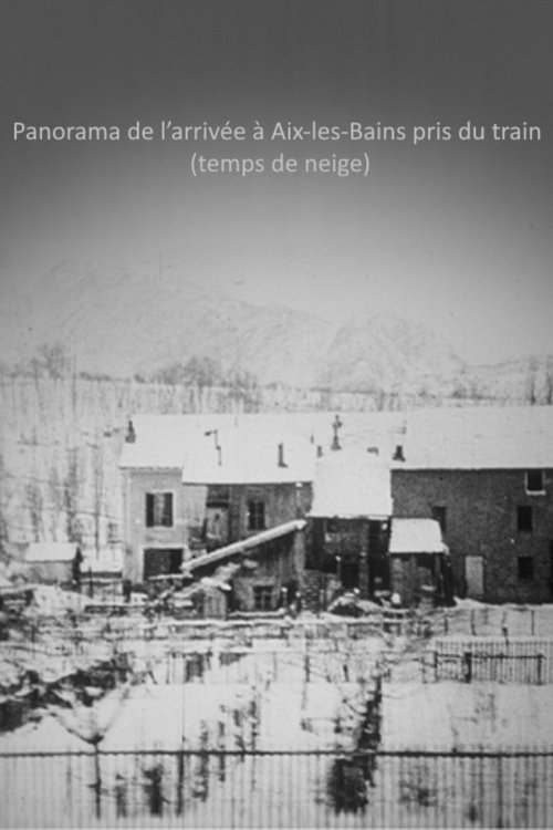 Panorama de l’arrivée à Aix-les-Bains pris du train (temps de neige) poster