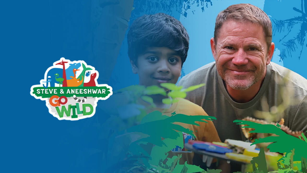 Steve and Aneeshwar Go Wild backdrop