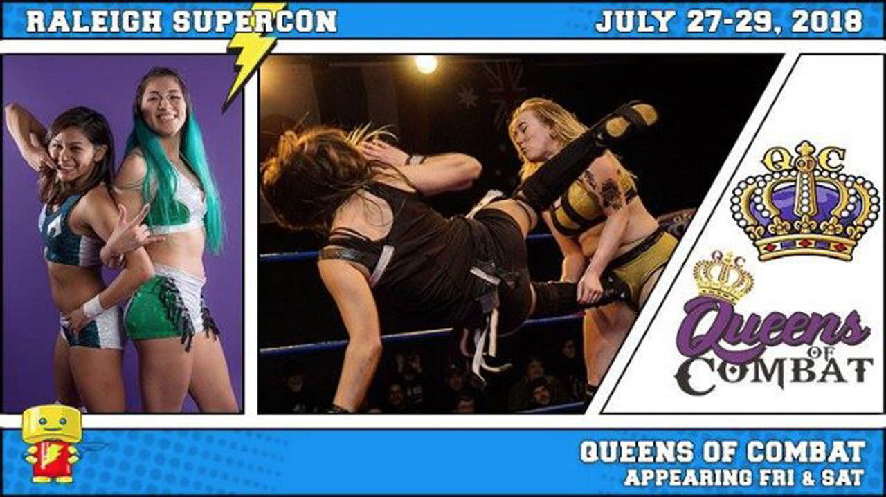 Queens of Combat Invade Supercon Night 1 backdrop