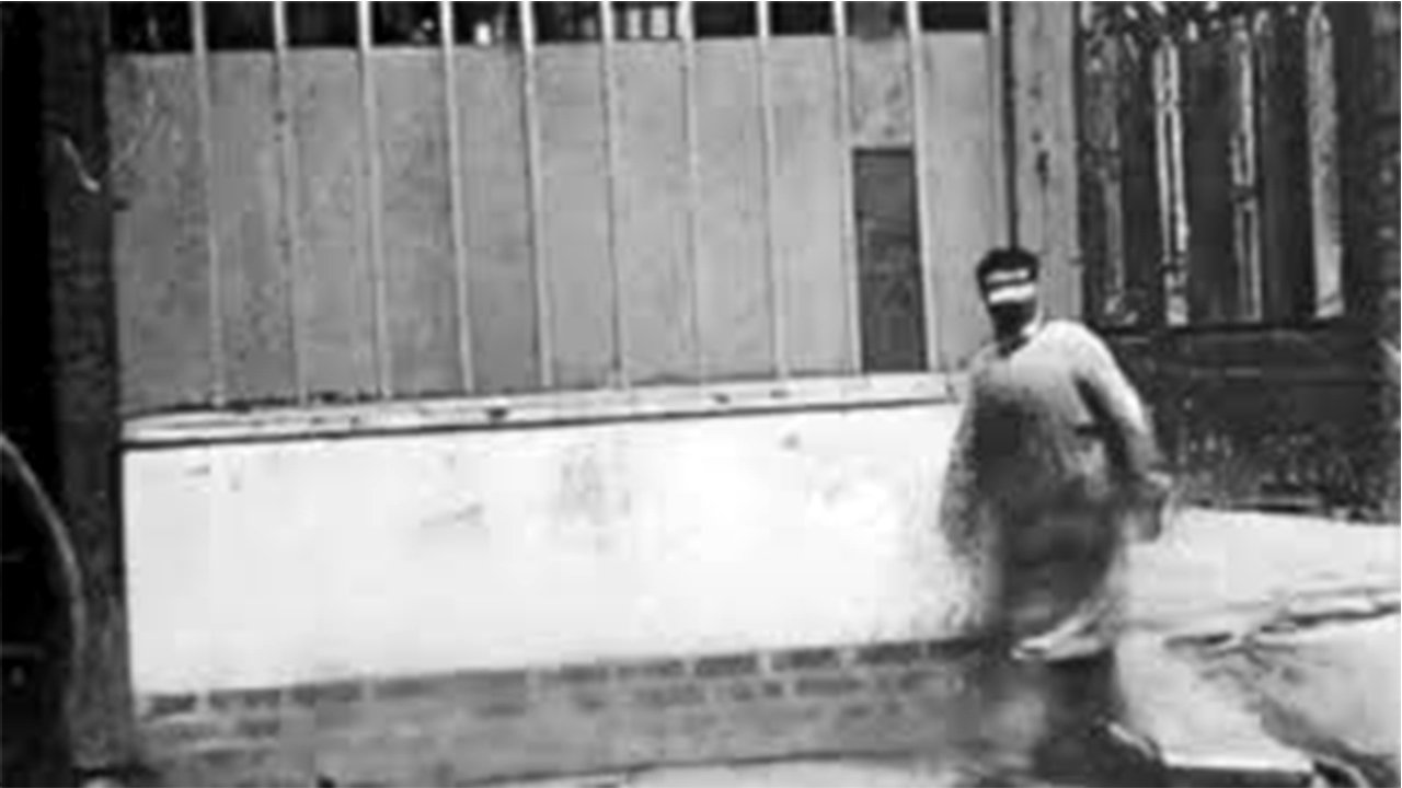 Man Walking Around a Corner backdrop