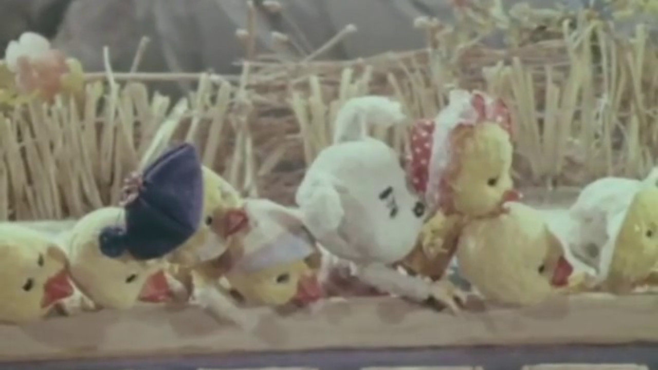 A Puppy and Seven Goslings backdrop