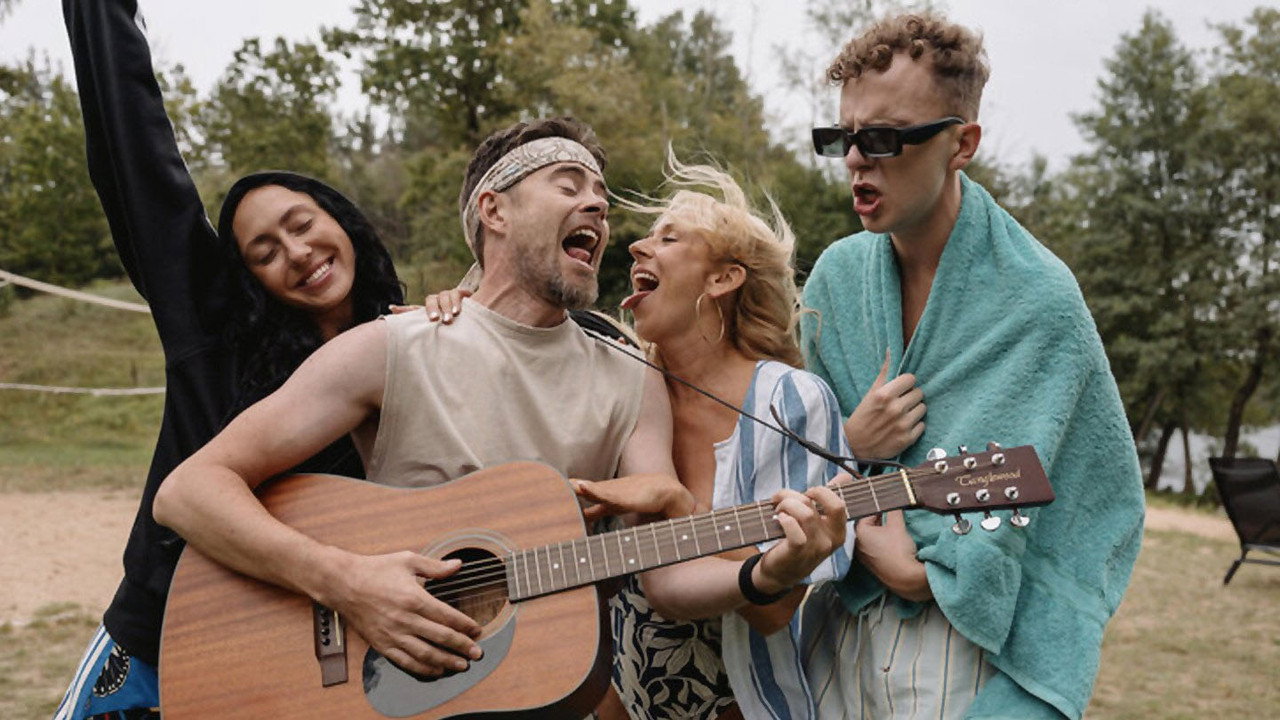 Šeima į gamtą backdrop