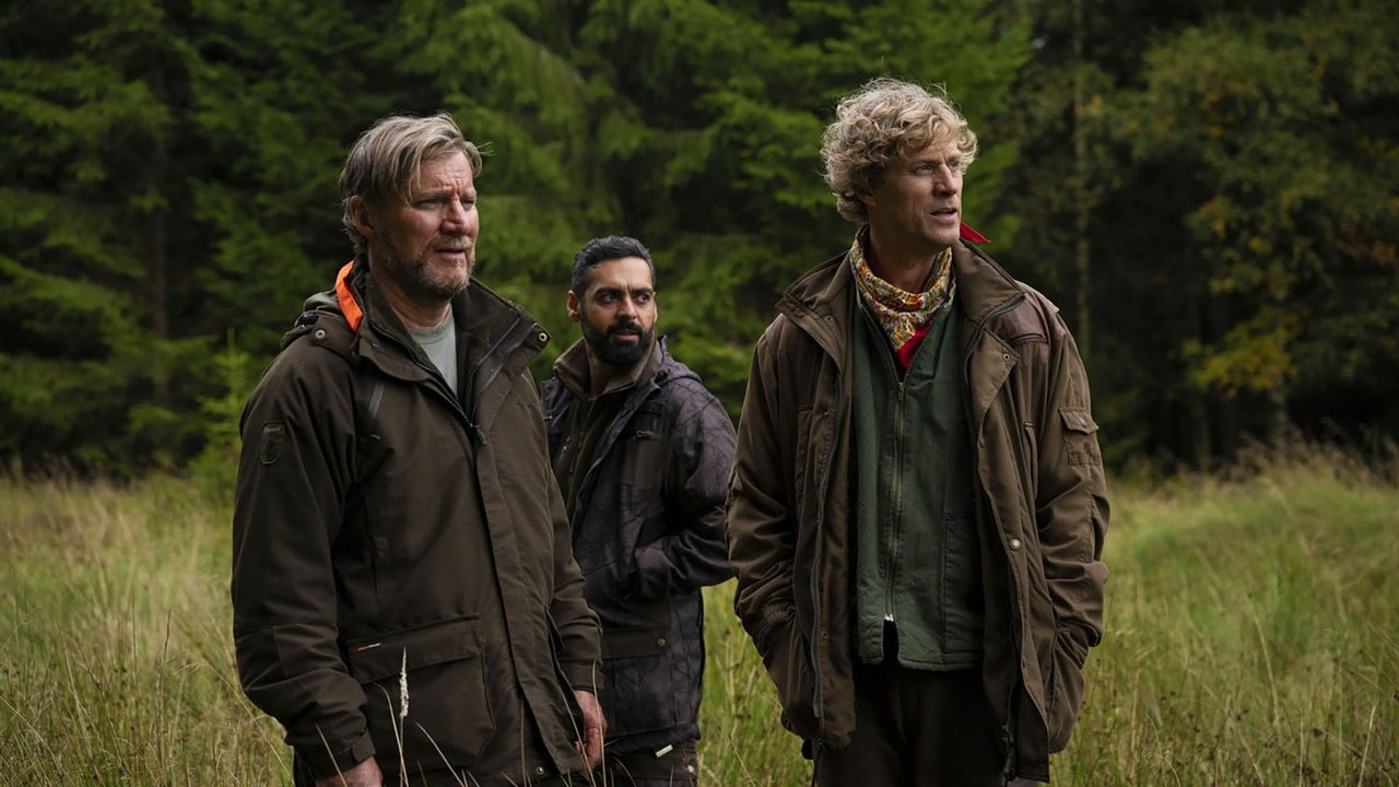 Hunters on a White Field backdrop