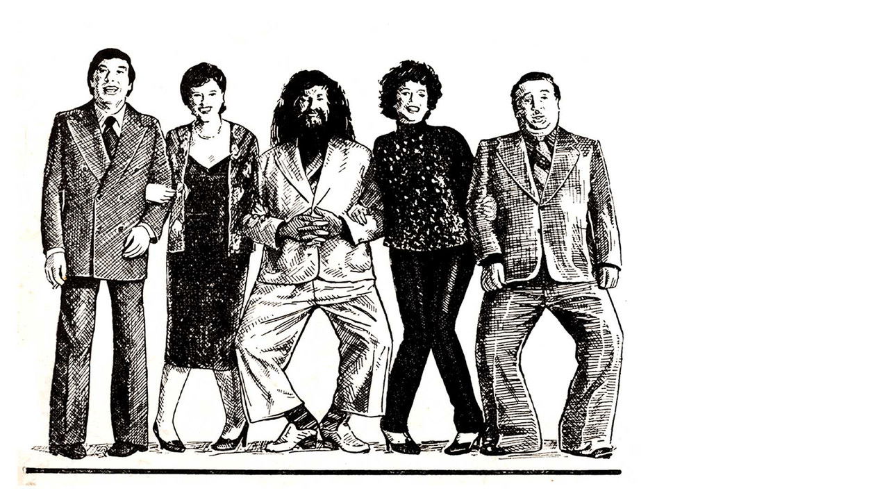 Bride and two grooms backdrop