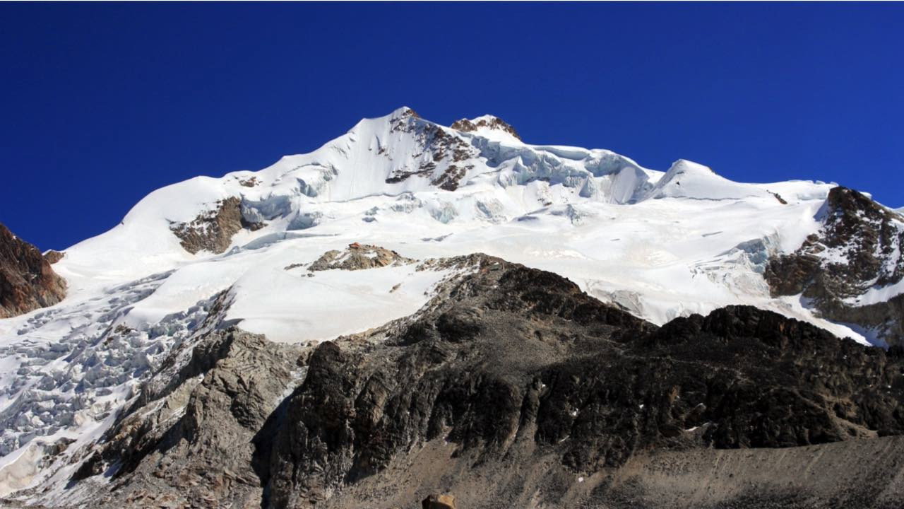 Der Huayna Potosi "Ersteigung des 6088m hohen Berges" backdrop