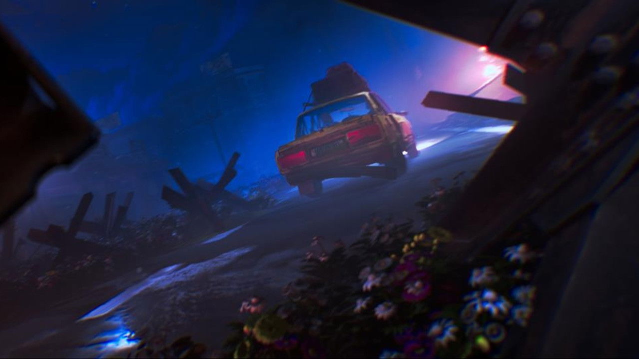 Miles and Flowers backdrop